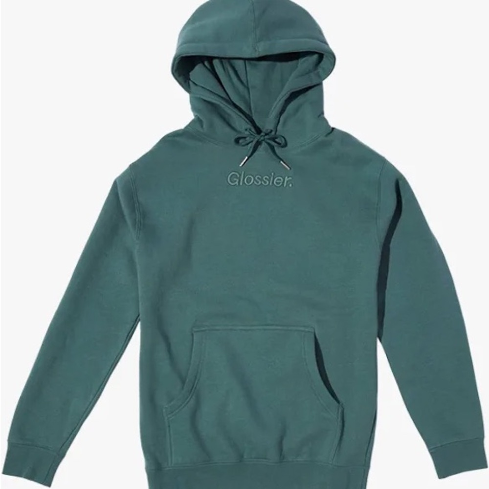 Glossier Limited Edition Sage Dark Green Logo Hoodie